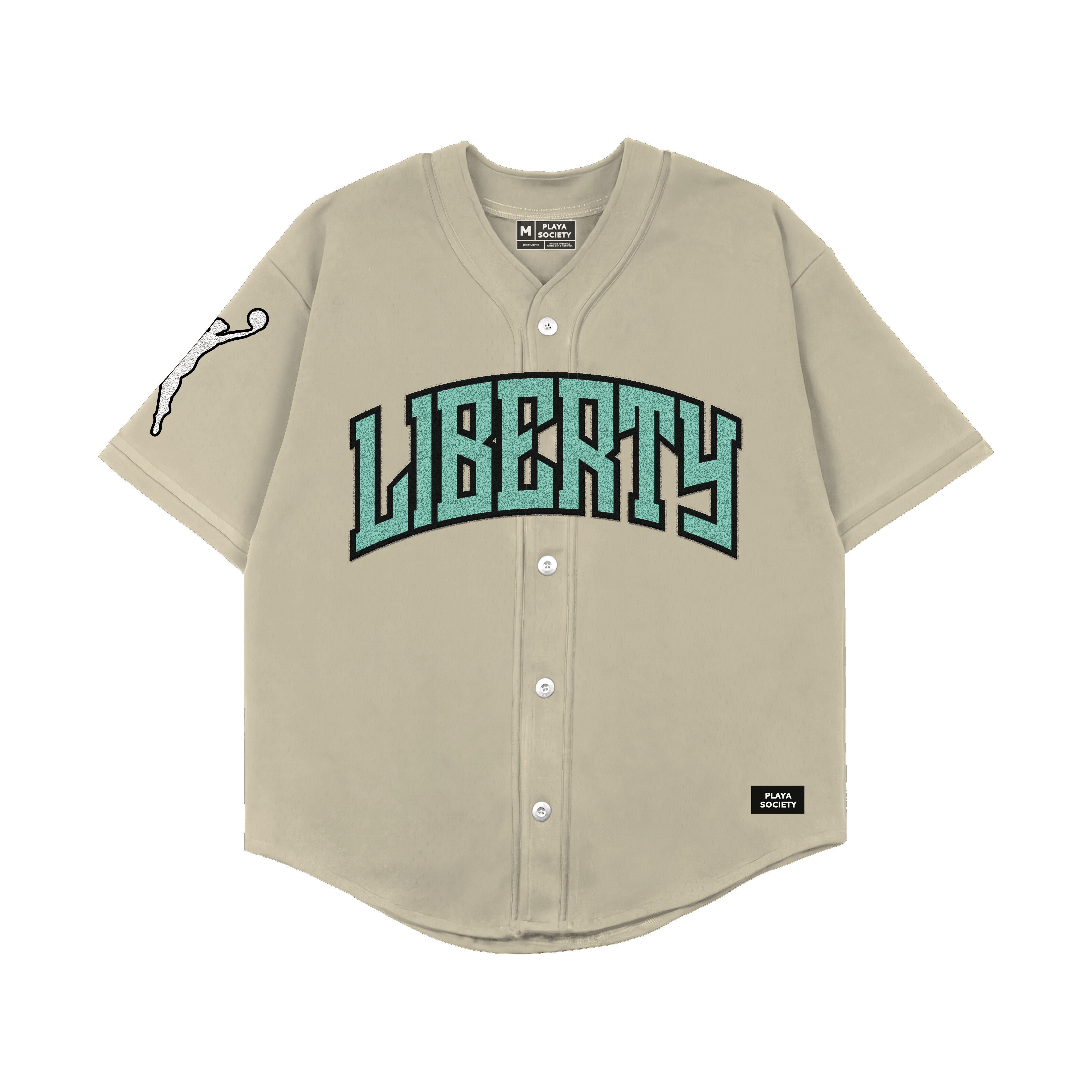 値下げ！新品 vertical logo baseball jersey Playa Society 2026 New York Liberty Baseball Jersey