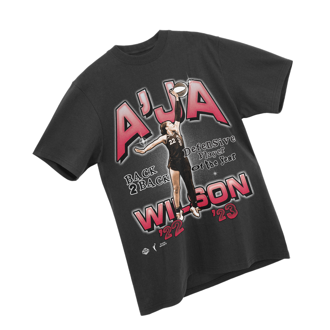 WNBA A'ja Wilson Back 2 Back DPOY T-shirt - Playa Society